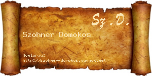 Szohner Domokos névjegykártya